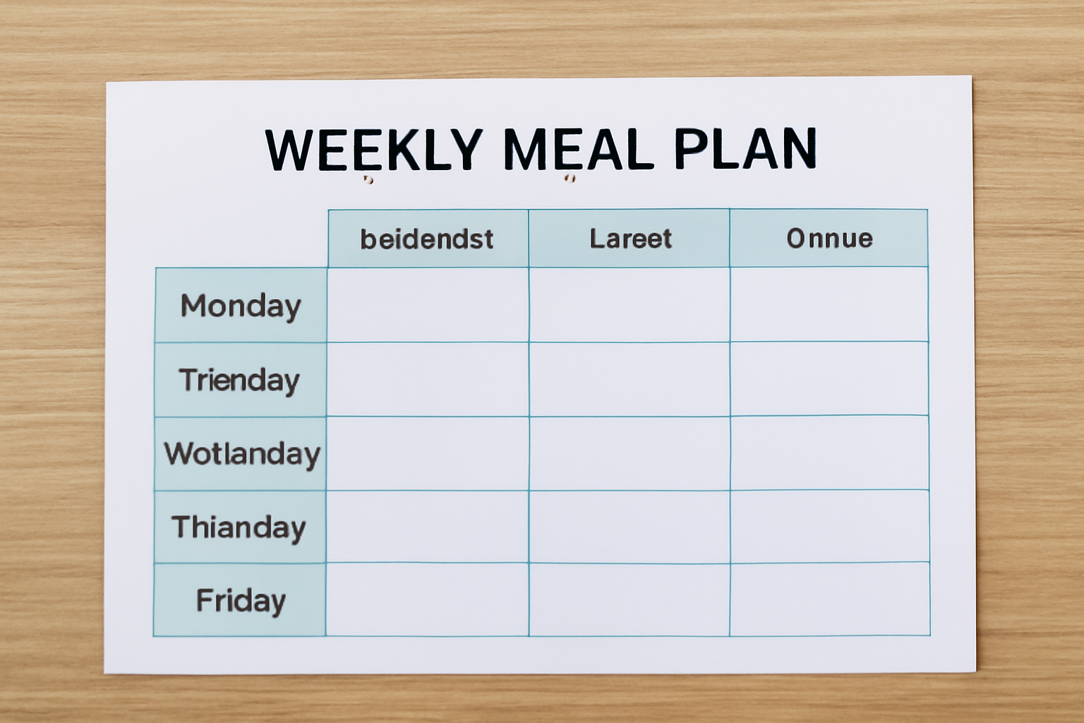 Weekly Meal Plan